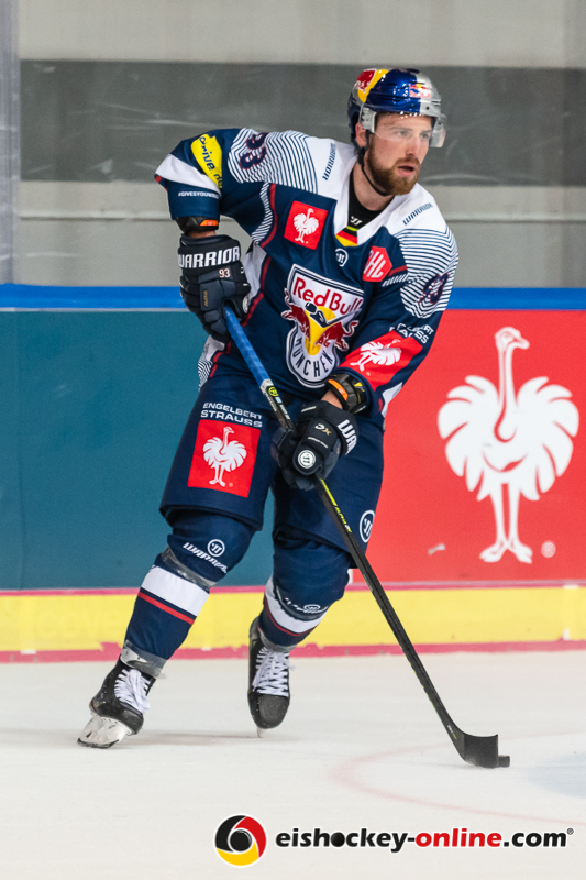Maximilian Kastner (EHC Red Bull Muenchen) im CHL-Gruppenspiel EHC Red Bull Muenchen gegen den HC 05 Banska Bystrica (Slowakei).Foto: Heike Feiner/Eibner Pressefoto