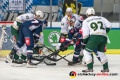 Markus Svensson (Torwart, Faerjestad BK Karlstad), Jarno Kaerki (Faerjestad BK Karlstad), Jonathon Blum (Faerjestad BK Karlstad) und Jesper Olofsson (Faerjestad BK Karlstad) verteidigen gegen John Jason Peterka (EHC Red Bull Muenchen) und Frank Mauer (EHC Red Bull Muenchen) im Gruppenspiel der Champions Hockey League zwischen dem EHC Red Bull München und Färjestad Karlstad (Schweden) am 08.10..2019.