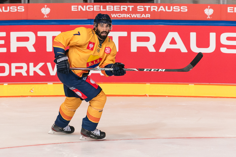 Jason Garrison (Djurgarden IF Stockholm) im Viertelfinal-Rückspiel der Champions Hockey League zwischen dem EHC Red Bull München und Djurgarden IF Stockholm (Schweden) am 10.12.2019.