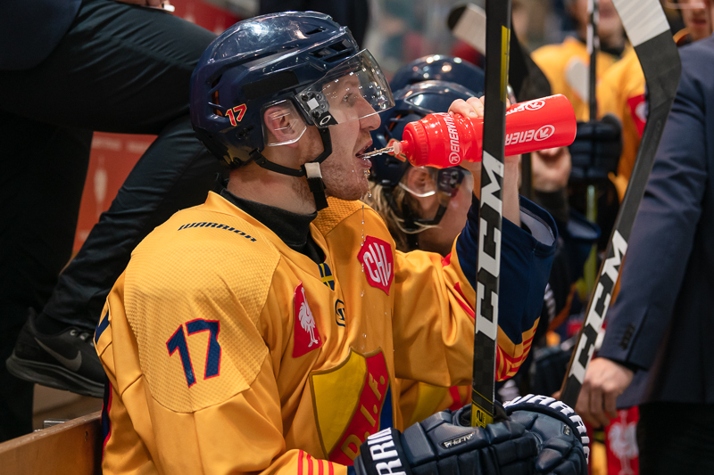 Henrik Eriksson (Djurgarden IF Stockholm) im Viertelfinal-Rückspiel der Champions Hockey League zwischen dem EHC Red Bull München und Djurgarden IF Stockholm (Schweden) am 10.12.2019.