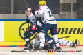 Giacomo Dal Pian (HC Ambri-Piotta) gegen Justin Schuetz (EHC Red Bull Muenchen) und Philip Gogulla (EHC Red Bull Muenchen) im Gruppenspiel der Champions Hockey League zwischen dem EHC Red Bull München und dem HC Ambri-Piotta (Schweiz) am 29.08.2019.