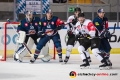 Kevin Reich (Torwart, EHC Red Bull Muenchen), Ryan Button (EHC Red Bull Muenchen) und Tobias Eder (EHC Red Bull Muenchen) verteidigen gegen Emil Molin (Malmoe Redhawks) und einen weiteren Spieler von Malmö im Gruppenspiel im Rahmen der Champions Hockey League zwischen dem EHC Red Bull München und den Malmö Redhawks (Schweden) am 09.10.2018.