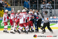 Eine von vielen Meinungsverschiedenheiten im Achtelfinal-Rückspiel der Champions Hockey League zwischen dem EHC Red Bull München und Yunost Minsk (Weißrussland) am 20.11.2019.