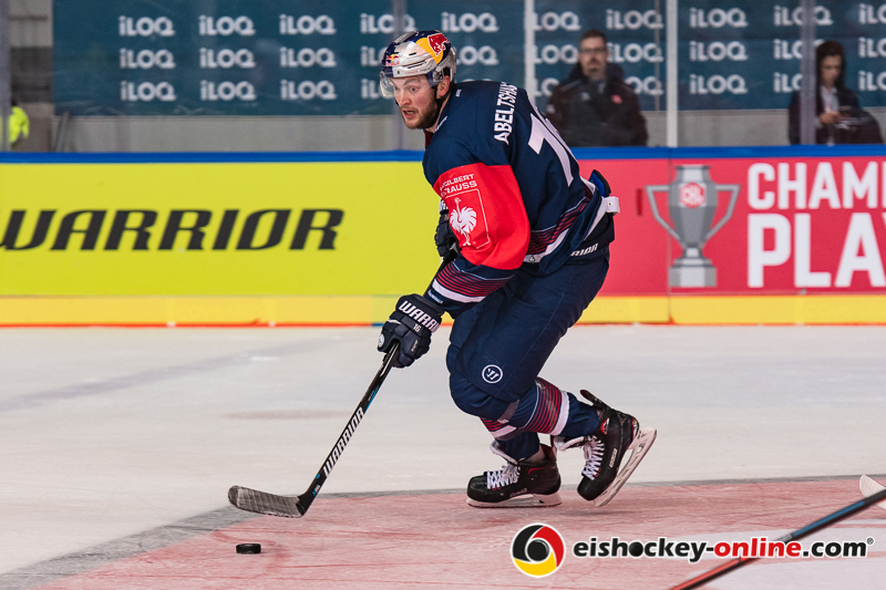 Konrad Abeltshauser (EHC Red Bull Muenchen) im Halbfinal-Hinspiel der Champions Hockey League zwischen dem EHC Red Bull München und dem EC Red Bull Salzburg (Österreich) am 08.01.2019.