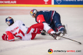 Kapitäne unter sich: Matthias Trattnig (EC Red Bull Salzburg) und Michael Wolf (EHC Red Bull Muenchen) im Halbfinal-Hinspiel der Champions Hockey League zwischen dem EHC Red Bull München und dem EC Red Bull Salzburg (Österreich) am 08.01.2019.