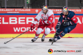 Brant Harris (EC Red Bull Salzburg) gegen Keith Aulie (EHC Red Bull Muenchen) im Halbfinal-Hinspiel der Champions Hockey League zwischen dem EHC Red Bull München und dem EC Red Bull Salzburg (Österreich) am 08.01.2019.