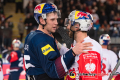 Keith Aulie (EHC Red Bull Muenchen) und Brant Harris (EC Red Bull Salzburg) beim Shakehands im Halbfinal-Rückspiel der Champions Hockey League zwischen dem EC Red Bull Salzburg (Österreich) und dem EHC Red Bull München am 16.01.2019.