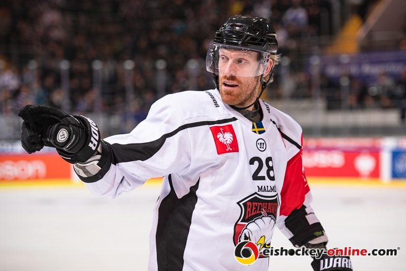 Der Ex-Muenchner Jens Olsson (Malmoe Redhawks) im Viertelfinal-Hinspiel der Champions Hockey League zwischen dem EHC Red Bull München und den Malmö Redhawks (Schweden) am 04.12.2018.