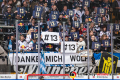 Fanbanner zu Ehren von Michi Wolf in der Hauptrundenbegegnung der Deutschen Eishockey Liga zwischen dem EHC Red Bull München und den Fischtown Pinguins Bremerhaven am 03.03.2019.