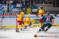 Jakob Mayenschein (EHC Red Bull Muenchen) bejubelt das 1:0 durch Andreas Eder (EHC Red Bull Muenchen) gegen Patrick Koeppchen (Duesseldorfer EG), Mathias Niederberger (Torwart, Duesseldorfer EG) und Alexandre Picard (Duesseldorfer EG) in der Hauptrundenbegegnung der Deutschen Eishockey Liga zwischen dem EHC Red Bull München und der Düsseldorfer EG am 03.02.2019.