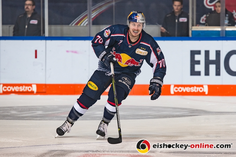 Maximilian Daubner (EHC Red Bull Muenchen) in der Hauptrundenbegegnung der Deutschen Eishockey Liga zwischen dem EHC Red Bull München und den Iserlohn Roosters am 28.10.2018.