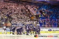 Choreo der Müncher Fans in der Hauptrundenbegegnung der Deutschen Eishockey Liga zwischen dem EHC Red Bull München und den Adler Mannheim am 21.12.2018.