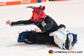 Kevin Reich (Torwart, EHC Red Bull Muenchen) beim Feiern nach der Hauptrundenbegegnung der Deutschen Eishockey Liga zwischen dem EHC Red Bull München und den Grizzlys Wolfsburg am 02.12.2018.