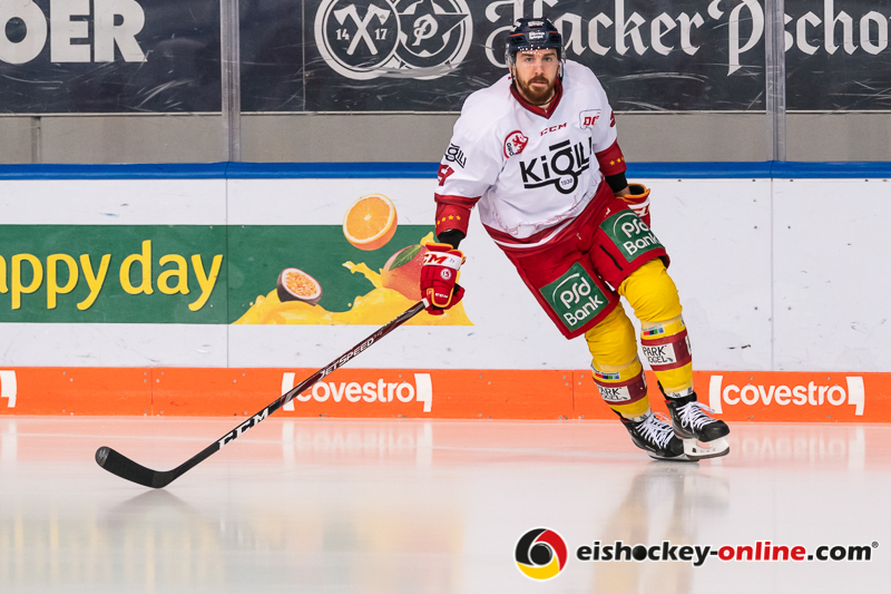 Marc Zanetti (Duesseldorfer EG) beim Warmup vor der Hauptrundenbegegnung der Deutschen Eishockey Liga zwischen dem EHC Red Bull München und der Düsseldorfer EG am 23.02.2020.