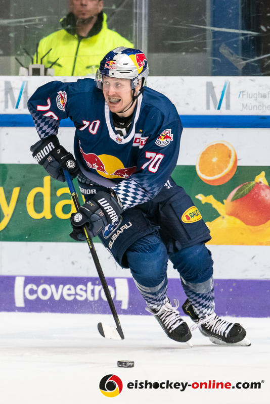 Maximilian Daubner (EHC Red Bull Muenchen) in der Hauptrundenbegegnung der Deutschen Eishockey Liga zwischen dem EHC Red Bull München und der Düsseldorfer EG am 23.02.2020.