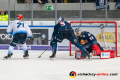 Wayne Simpson (ERC Ingolstadt Panther) bei seinem Ausgleichstreffer zum 2:2 gegen Danny aus den Birken (Torwart, EHC Red Bull Muenchen) und Keith Aulie (EHC Red Bull Muenchen) in der Hauptrundenbegegnung der Deutschen Eishockey Liga zwischen dem EHC Red Bull München und den Ingolstadt Panthern am 21.02.2020.