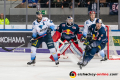 Danny aus den Birken (Torwart, EHC Red Bull Muenchen) und Keith Aulie (EHC Red Bull Muenchen) verteidigen gegen Brett Olson (ERC Ingolstadt Panther) und Wayne Simpson (ERC Ingolstadt Panther) in der Hauptrundenbegegnung der Deutschen Eishockey Liga zwischen dem EHC Red Bull München und den Ingolstadt Panthern am 21.02.2020.