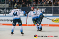 Kris Foucault (ERC Ingolstadt Panther) und Colton Jobke (ERC Ingolstadt Panther) bejubeln mit Wayne Simpson (ERC Ingolstadt Panther) dessen Ausgleichstreffer zum 2:2 in der Hauptrundenbegegnung der Deutschen Eishockey Liga zwischen dem EHC Red Bull München und dem ERC Ingolstadt am 26.12.2019.