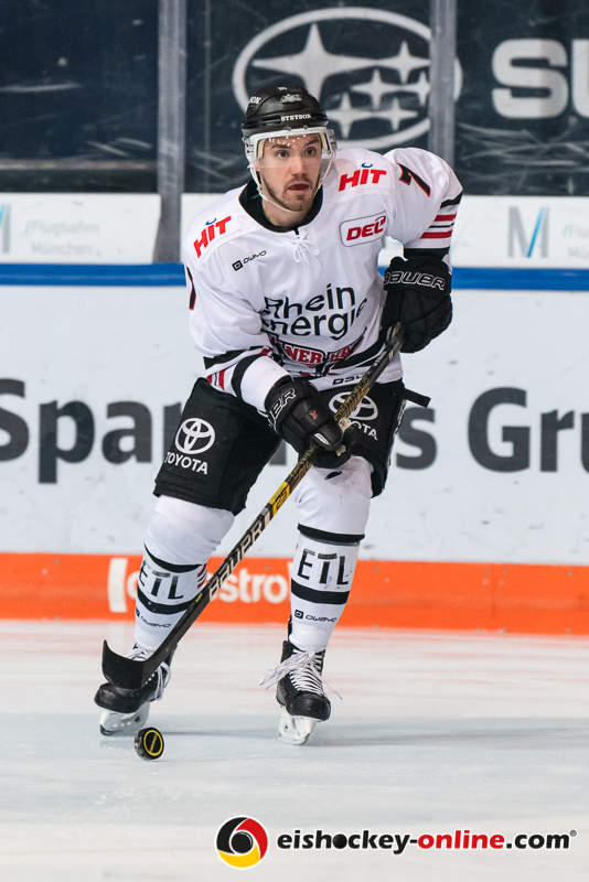 Dominik Tiffels (Koelner Haie) in der Hauptrundenbegegnung der Deutschen Eishockey Liga zwischen dem EHC Red Bull München und den Kölner Haien am 10.01.2020.
