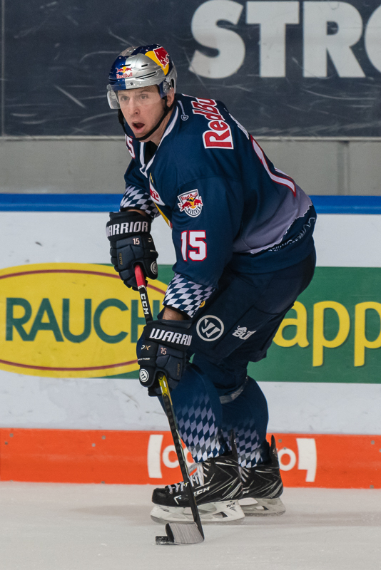 Jason Jaffray (EHC Red Bull Muenchen) in der Hauptrundenbegegnung der Deutschen Eishockey Liga zwischen dem EHC Red Bull München und den Adler Mannheim am 08.12.2019.