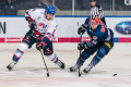 Bjoern Krupp (Adler Mannheim) gegen Mark Voakes (EHC Red Bull Muenchen) in der Hauptrundenbegegnung der Deutschen Eishockey Liga zwischen dem EHC Red Bull München und den Adler Mannheim am 15.12.2019.