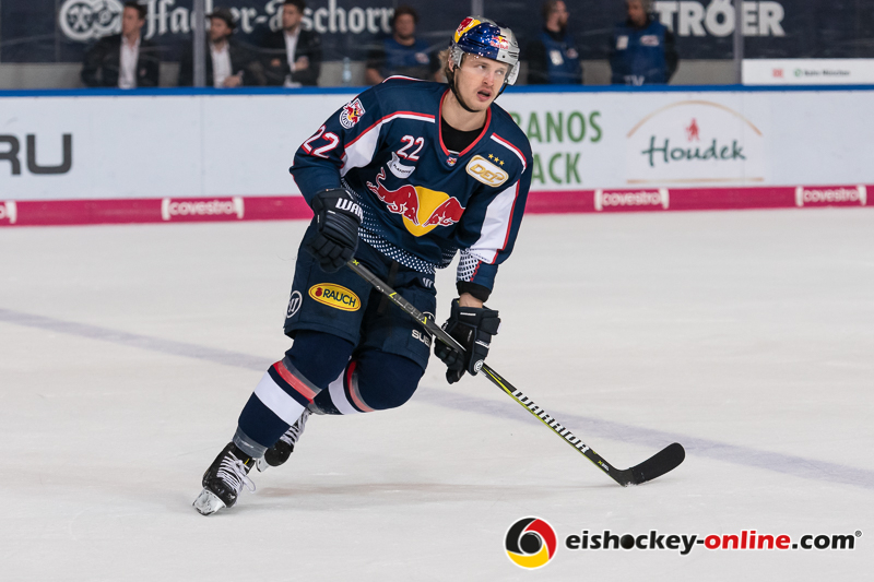 Emil Quaas (EHC Red Bull Muenchen) in der 2. Finalbegegnung in den Playoffs der Deutschen Eishockey Liga zwischen dem EHC Red Bull München und den Adler Mannheim am 20.04.2019.