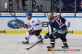 Garrett Festerling (Adler Mannheim) und Mads Christensen (EHC Red Bull Muenchen) in der 2. Finalbegegnung in den Playoffs der Deutschen Eishockey Liga zwischen dem EHC Red Bull München und den Adler Mannheim am 20.04.2019.