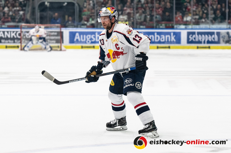 Michael Wolf (EHC Red Bull Muenchen) in der 2. Halbfinalbegegnung in den Playoffs der Deutschen Eishockey Liga zwischen den Augsburger Panthern und dem EHC Red Bull München am 05.04.2019.