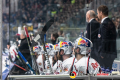 Die Münchner Bank in der 2. Halbfinalbegegnung in den Playoffs der Deutschen Eishockey Liga zwischen den Augsburger Panthern und dem EHC Red Bull München am 05.04.2019.