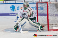 Olivier Roy (Torwart, Augsburger Panther) in der 5. Halbfinalbegegnung in den Playoffs der Deutschen Eishockey Liga zwischen dem EHC Red Bull München und den Augsburger Panthern am 12.04.2019.