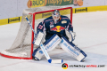 Danny aus den Birken (Torwart, EHC Red Bull Muenchen) in der 7. Halbfinalbegegnung in den Playoffs der Deutschen Eishockey Liga zwischen dem EHC Red Bull München und den Augsburger Panthern am 16.04.2019.