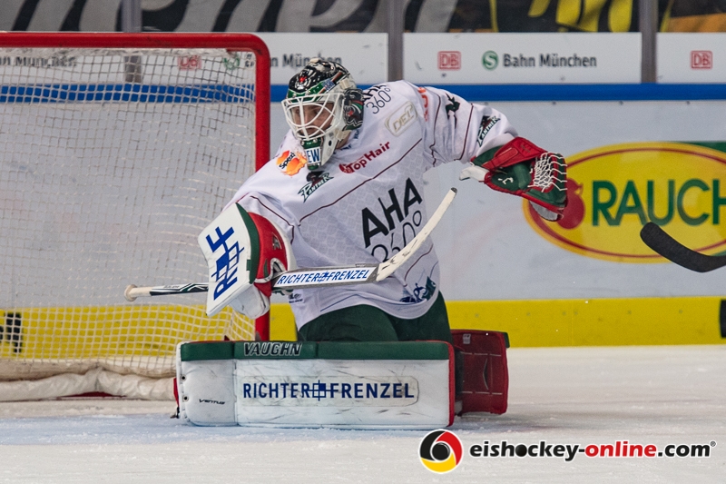 Markus Keller (Torwart, Augsburger Panther) in der Hauptrundenbegegnung der Deutschen Eishockey Liga zwischen dem EHC Red Bull München und den Augsburger Panthern am 21.09.2018.