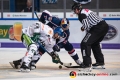 Christoph Ullmann (Augsburger Panther) beim Bully mit John Mitchell (EHC Red Bull Muenchen) in der Hauptrundenbegegnung der Deutschen Eishockey Liga zwischen dem EHC Red Bull München und den Augsburger Panthern am 21.09.2018.