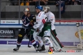 Trevor Parkes (EHC Red Bull Muenchen) und John Rogl (Augsburger Panther) vor den Tor von Markus Keller (Torwart, Augsburger Panther) in der Hauptrundenbegegnung der Deutschen Eishockey Liga zwischen dem EHC Red Bull Muenchen und den Augsburger Panthern am 21.09.2018.Foto: Heike Feiner/Eibner Pressefoto