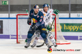 Maximilian Daubner (EHC Red Bull Muenchen) und Simon Sezemsky (Augsburger Panther) vor dem Tor von Olivier Roy (Torwart, Augsburger Panther) in der Hauptrundenbegegnung der Deutschen Eishockey Liga zwischen dem EHC Red Bull München und den Augsburger Panthern am 30.01.2020.