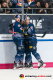 Philip Gogulla (EHC Red Bull Muenchen) und Jason Jaffray (EHC Red Bull Muenchen) mit dem Torschützen zum 2:3 Yannic Seidenberg (EHC Red Bull Muenchen) in der Hauptrundenbegegnung der Deutschen Eishockey Liga zwischen dem EHC Red Bull München und den Augsburger Panthern am 30.01.2020.