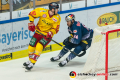 Bernhard Ebner (Duesseldorfer EG) und Trevor Parkes (EHC Red Bull Muenchen) in der Hauptrundenbegegnung der Deutschen Eishockey Liga zwischen dem EHC Red Bull München und der Duesseldorfer EG am 15.09.2019.