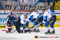 Timo Pielmeier (Torwart, ERC Ingolstadt Panther), Dustin Friesen (ERC Ingolstadt Panther) und Joachim Ramoser (ERC Ingolstadt Panther) verteidigen gegen Andreas Eder (EHC Red Bull Muenchen) in der Hauptrundenbegegnung der Deutschen Eishockey Liga zwischen dem EHC Red Bull München und den Ingolstadt Panthern am 24.02.2019.