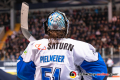 Timo Pielmeier (Torwart, ERC Ingolstadt Panther) während eines Powerbreaks in der Hauptrundenbegegnung der Deutschen Eishockey Liga zwischen dem EHC Red Bull München und den Ingolstadt Panthern am 24.02.2019.