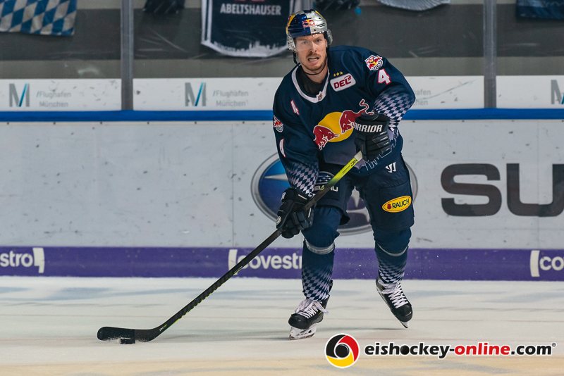 Blake Parlett (EHC Red Bull Muenchen) in der Hauptrundenbegegnung der Deutschen Eishockey Liga zwischen dem EHC Red Bull München und den Iserlohn Roosters am 13.10.2019.