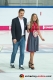 Pressesprecher Emanuel Hugl mit dem Wiesn-Plamate Julia Prokopy vor dem Eroeffnungsbulla in der Hauptrundenbegegnung der Deutschen Eishockey Liga zwischen dem EHC Red Bull München und den Kölner Haien am 30.09.2018.