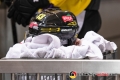 Der Helm des Siegtorschützen Chad Costello (Krefeld Pinguine) nach der Hauptrundenbegegnung der Deutschen Eishockey Liga zwischen dem EHC Red Bull München und den Krefeld Pinguinen am 28.09.2018.