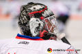 Maske von Jonas Langmann (Torwart, Thomas Sabo Ice Tigers) in der Hauptrundenbegegnung der Deutschen Eishockey Liga zwischen dem EHC Red Bull München und den Thomas Sabo Ice Tigers am 15.11.2019.