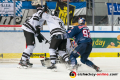 Oliver Mebus (Thomas Sabo Ice Tigers), Brandon Buck (Thomas Sabo Ice Tigers) und Jonas Langmann (Torwart, Thomas Sabo Ice Tigers) verteidigen gegen Maximilian Kastner (EHC Red Bull Muenchen)  in der Hauptrundenbegegnung der Deutschen Eishockey Liga zwischen dem EHC Red Bull München und den Thomas Sabo Ice tigers am 29.09.2019.