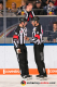 Hauptschiedsrichter Gordon Schukies und Hauptschiedsrichter Markus Schuetz beraten sich über eine zu verhängende Strafe in der Hauptrundenbegegnung der Deutschen Eishockey Liga zwischen dem EHC Red Bull München und den Thomas Sabo Ice tigers am 29.09.2019.