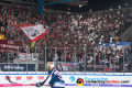 Die Berliner Fans vor Spielbeginn in der 5. Viertelfinalbegegnung in den Playoffs der Deutschen Eishockey Liga zwischen dem EHC Red Bull München und den Eisbären Berlin am 24.03.2019.