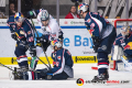 James Sheppard (Eisbaeren Berlin) gegen Mark Voakes (EHC Red Bull Muenchen), Daryl Boyle (EHC Red Bull Muenchen) und Frank Mauer (EHC Red Bull Muenchen) in der 5. Viertelfinalbegegnung in den Playoffs der Deutschen Eishockey Liga zwischen dem EHC Red Bull München und den Eisbären Berlin am 24.03.2019.