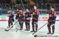 Die starting Six: Michael Wolf (EHC Red Bull Muenchen), Kevin Reich (Torwart, EHC Red Bull Muenchen), Yasin Ehliz (EHC Red Bull Muenchen), Patrick Hager (EHC Red Bull Muenchen), Keith Aulie (EHC Red Bull Muenchen) und Ryan Button (EHC Red Bull Muenchen) in der Hauptrundenbegegnung der Deutschen Eishockey Liga zwischen dem EHC Red Bull München und den Augsburger Panthern am 18.01.2019.